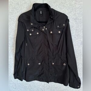 Athletic Collection Black Rain Jacket with Snap Pockets